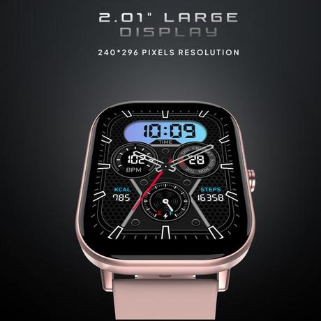Fire-Boltt Ninja Pro Max Ultra Smartwatch , 5.10 cm (2.01 inch) HD Display, Bluetooth Calling , Upto 8 Days Battery, 123 Sports Modes, Built-in Speaker & Mic, IP68 Water Resistant, AI Voice Assistant (Pink Gold)-2