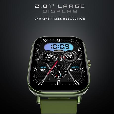 Fire-Boltt Ninja Pro Max Ultra Smartwatch , 5.10 cm (2.01 inch) HD Display, Bluetooth Calling , Upto 8 Days Battery, 123 Sports Modes, Built-in Speaker & Mic, IP68 Water Resistant, AI Voice Assistant (Olive Green)-2