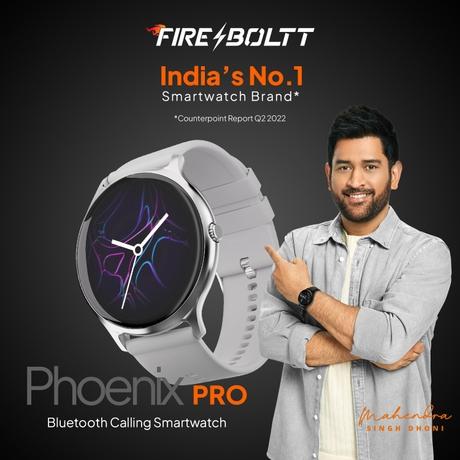 Fire-Boltt Phoenix Pro Smartwatch, 3.53 cm (1.39 inch) HD Display, Bluetooth Calling, Upto 7 Days Battery, 120+ Sports Modes, In-Built Games, IP67 Water Resistant, AI Voice Assistant (Silver Grey)-1