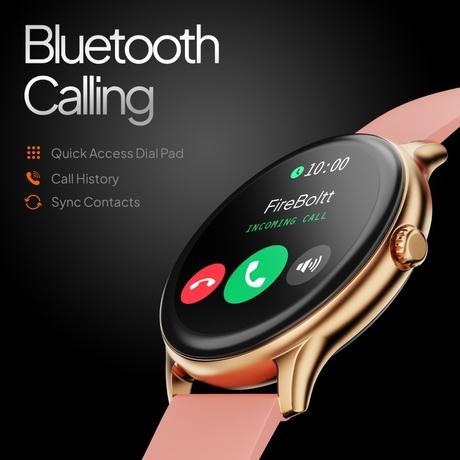 Fire-Boltt Phoenix Pro Smartwatch, 3.53 cm (1.39 inch) HD Display, Bluetooth Calling, Upto 7 Days Battery, 120+ Sports Modes, In-Built Games, IP67 Water Resistant, AI Voice Assistant (Gold Pink)-1