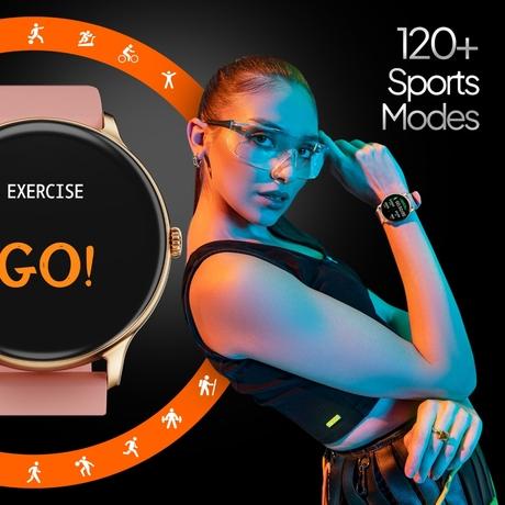 Fire-Boltt Phoenix Pro Smartwatch, 3.53 cm (1.39 inch) HD Display, Bluetooth Calling, Upto 7 Days Battery, 120+ Sports Modes, In-Built Games, IP67 Water Resistant, AI Voice Assistant (Gold Pink)-3