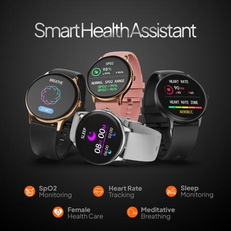 Fire-Boltt Phoenix Pro Smartwatch, 3.53 cm (1.39 inch) HD Display, Bluetooth Calling, Upto 7 Days Battery, 120+ Sports Modes, In-Built Games, IP67 Water Resistant, AI Voice Assistant (Gold Pink)-5
