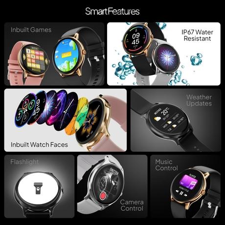 Fire-Boltt Phoenix Pro Smartwatch, 3.53 cm (1.39 inch) HD Display, Bluetooth Calling, Upto 7 Days Battery, 120+ Sports Modes, In-Built Games, IP67 Water Resistant, AI Voice Assistant (Gold Pink)-6