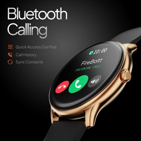 Fire-Boltt Phoenix Pro Smartwatch, 3.53 cm (1.39 inch) HD Display, Bluetooth Calling, Upto 7 Days Battery, 120+ Sports Modes, In-Built Games, IP67 Water Resistant, AI Voice Assistant (Gold Black)-1