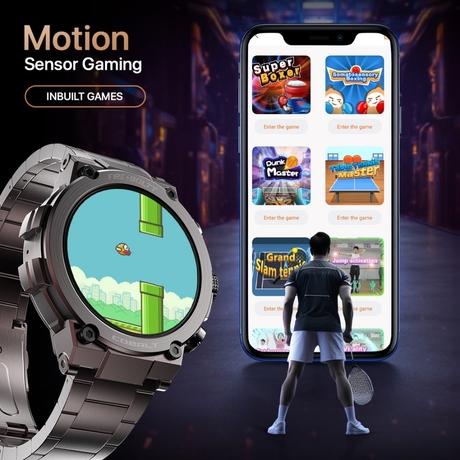 Fire-Boltt Cobalt 3.63 cm (1.43 inch) AMOLED Display, BT Call, 300+ Sports Modes, 4 GB Storage, IP67 Smartwatch, Gun Grey-6
