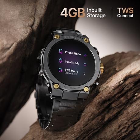 Fire-Boltt Cobalt 3.63 cm (1.43 inch) AMOLED Display, BT Call, 300+ Sports Modes, 4 GB Storage, IP67 Smartwatch, Black Gold-4
