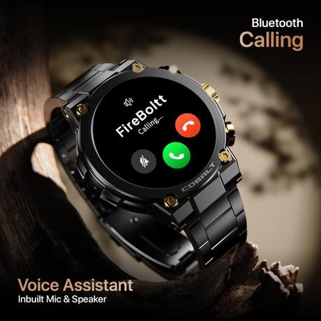 Fire-Boltt Cobalt 3.63 cm (1.43 inch) AMOLED Display, BT Call, 300+ Sports Modes, 4 GB Storage, IP67 Smartwatch, Black Gold-5