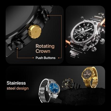 Fire-Boltt Cobalt 3.63 cm (1.43 inch) AMOLED Display, BT Call, 300+ Sports Modes, 4 GB Storage, IP67 Smartwatch, Black Gold-7