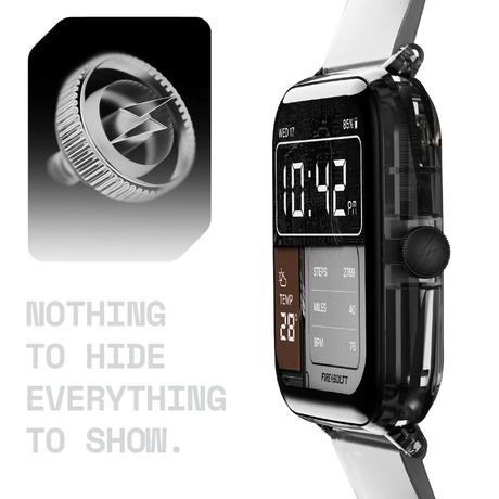 Fire-Boltt Ninja Phantom Smart Watch 46.4 mm (1.83 inch) Display, Transparent Clear Body Design, Bluetooth Calling, 120+ Sports Modes, Voice Assistant, AI Outfit Watch Face Smartwatch for Men & Women (Black Smoke)-4