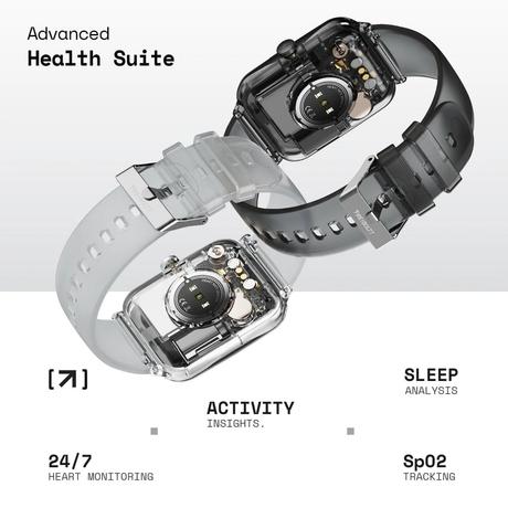 Fire-Boltt Ninja Phantom Smart Watch 46.4 mm (1.83 inch) Display, Transparent Clear Body Design, Bluetooth Calling, 120+ Sports Modes, Voice Assistant, AI Outfit Watch Face Smartwatch for Men & Women (Black Smoke)-8