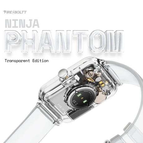 Fire-Boltt Ninja Phantom Smart Watch 46.4 mm (1.83 inch) Display, Transparent Clear Body Design, Bluetooth Calling, 120+ Sports Modes, Voice Assistant, AI Outfit Watch Face Smartwatch for Men & Women (Stealth White)-1