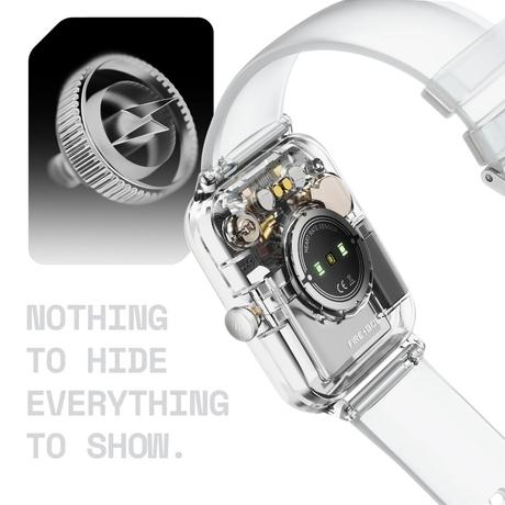 Fire-Boltt Ninja Phantom Smart Watch 46.4 mm (1.83 inch) Display, Transparent Clear Body Design, Bluetooth Calling, 120+ Sports Modes, Voice Assistant, AI Outfit Watch Face Smartwatch for Men & Women (Stealth White)-4