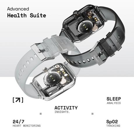 Fire-Boltt Ninja Phantom Smart Watch 46.4 mm (1.83 inch) Display, Transparent Clear Body Design, Bluetooth Calling, 120+ Sports Modes, Voice Assistant, AI Outfit Watch Face Smartwatch for Men & Women (Stealth White)-8