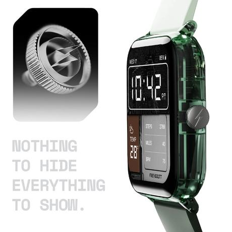 Fire-Boltt Ninja Phantom Smart Watch 46.4 mm (1.83 inch) Display, Transparent Clear Body Design, Bluetooth Calling, 120+ Sports Modes, Voice Assistant, AI Outfit Watch Face Smartwatch for Men & Women (Shadow Olive)-4