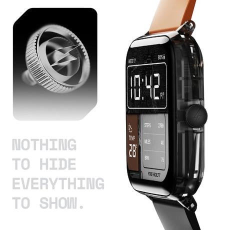 Fire-Boltt Ninja Phantom Smart Watch 46.4 mm (1.83 inch) Display, Transparent Clear Body Design, Bluetooth Calling, 120+ Sports Modes, Voice Assistant, AI Outfit Watch Face Smartwatch for Men & Women (Blaze Orange)-4