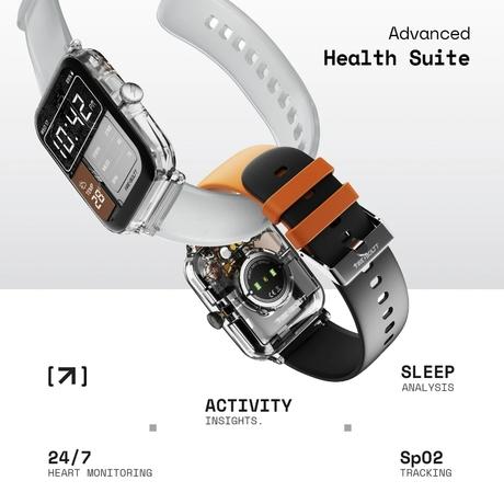 Fire-Boltt Ninja Phantom Smart Watch 46.4 mm (1.83 inch) Display, Transparent Clear Body Design, Bluetooth Calling, 120+ Sports Modes, Voice Assistant, AI Outfit Watch Face Smartwatch for Men & Women (Blaze Orange)-8