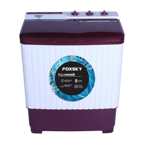 Foxsky 7 Kg Top Loading Semi-Automatic Washing Machine with 3D Scrub Technology, Aqua Wash, Maroon-1