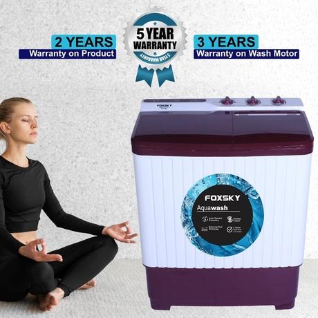 Foxsky 7 Kg Top Loading Semi-Automatic Washing Machine with 3D Scrub Technology, Aqua Wash, Maroon-8