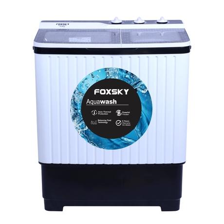 Foxsky 8 Kg Top Loading Semi-Automatic Washing Machine with 3D Scrub Technology, Aqua Wash, Maroon-1
