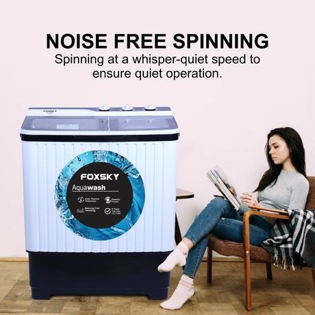 Foxsky 8 Kg Top Loading Semi-Automatic Washing Machine with 3D Scrub Technology, Aqua Wash, Maroon-8