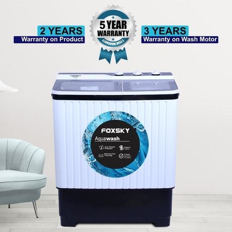 Foxsky 8 Kg Top Loading Semi-Automatic Washing Machine with 3D Scrub Technology, Aqua Wash, Maroon-9