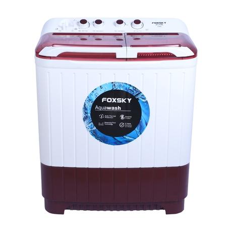 Foxsky 9.5 Kg Top Loading Semi-Automatic Washing Machine with 3D Scrub Technology, Aqua Wash, Maroon-1