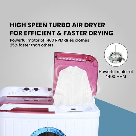 Foxsky 9.5 Kg Top Loading Semi-Automatic Washing Machine with 3D Scrub Technology, Aqua Wash, Maroon-11