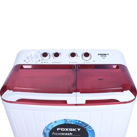 Foxsky 9.5 Kg Top Loading Semi-Automatic Washing Machine with 3D Scrub Technology, Aqua Wash, Maroon-14