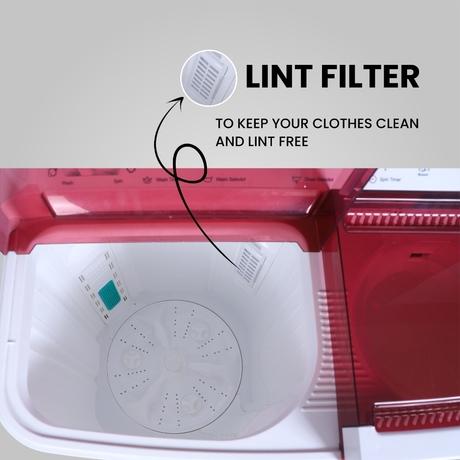 Foxsky 9.5 Kg Top Loading Semi-Automatic Washing Machine with 3D Scrub Technology, Aqua Wash, Maroon-4
