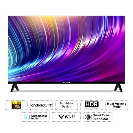 Foxsky 109 cm (43 inch) Full HD Smart LED TV 43FS-Voice (Black) 2025-2