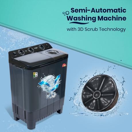 Foxsky 7.5 kg Semi-Automatic Top Load Washing Machine with 3D Scrub Technology, Aqua Wash, Grey (AW7500SATL)-5