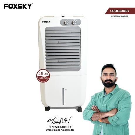 Foxsky Coolbuddy 45 L Personal Air Cooler with Honeycomb Cooling Pads, 100% Copper Motor-0