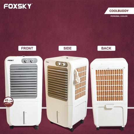 Foxsky Coolbuddy 45 L Personal Air Cooler with Honeycomb Cooling Pads, 100% Copper Motor-6