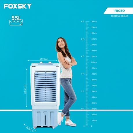 Foxsky Frozo 55 L Personal Air Cooler with Honeycomb Cooling Pads, 100% Copper Motor-4