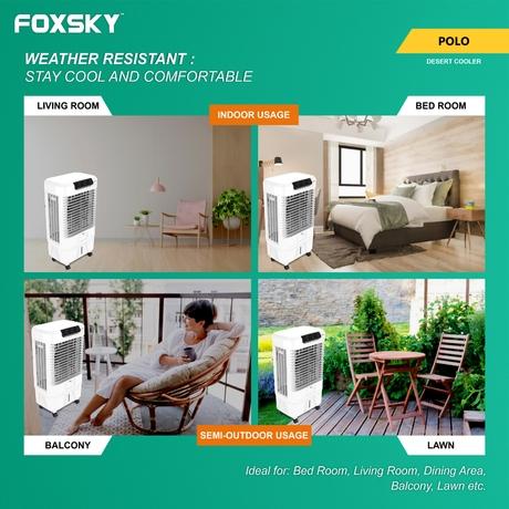 Foxsky Polo 65 L Desert Air Cooler with Honeycomb Cooling Pads, 100% Copper Motor-5
