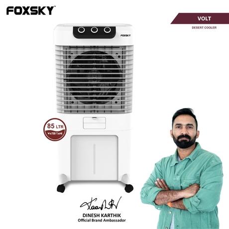 Foxsky Volt 85 L Desert Air Cooler with Honeycomb Cooling Pads, 100% Copper Motor-0