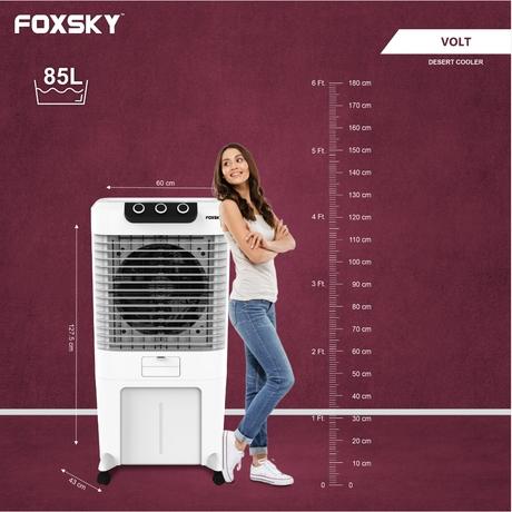 Foxsky Volt 85 L Desert Air Cooler with Honeycomb Cooling Pads, 100% Copper Motor-4