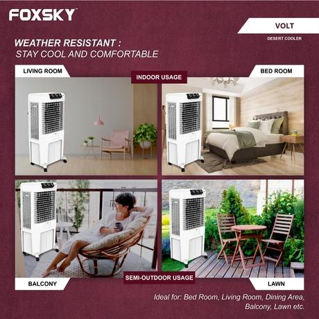 Foxsky Volt 85 L Desert Air Cooler with Honeycomb Cooling Pads, 100% Copper Motor-5