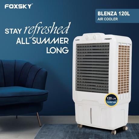 Foxsky Blenza 120 L Desert Air Cooler with Honeycomb Cooling Pads, 100% Copper Motor-1