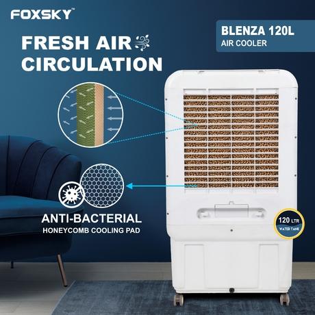 Foxsky Blenza 120 L Desert Air Cooler with Honeycomb Cooling Pads, 100% Copper Motor-5