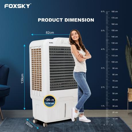 Foxsky Blenza 120 L Desert Air Cooler with Honeycomb Cooling Pads, 100% Copper Motor-6