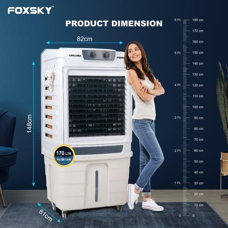Foxsky Chillora 170 L Desert Air Cooler with Honeycomb Cooling Pads, 100% Copper Motor-6