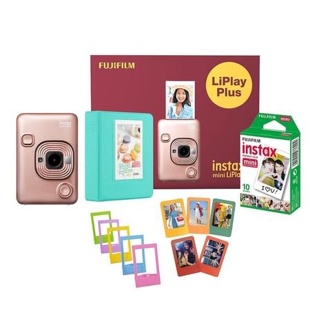 Fujifilm Instax Liplay Plus Instant Camera Kit, Blush Gold-2