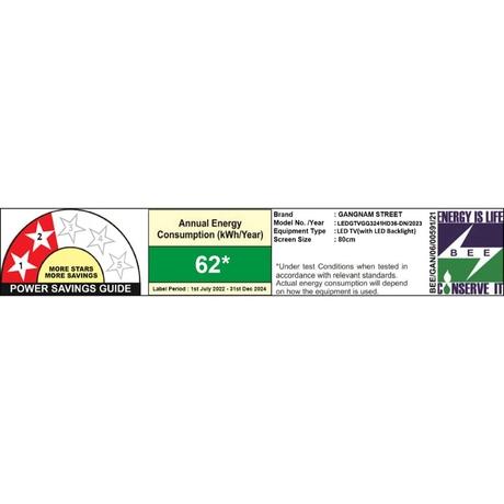 Gangnam 80 cm (32 inches) HD LED Google TV, LEDGTVGG3241HD36-EK-10