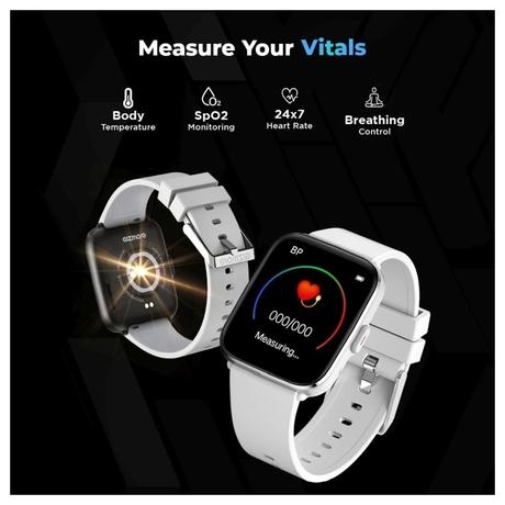 Gizmore GizFit 912 Blaze Smart Watch with Body Temperature Function, Grey-8