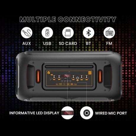 GIZmore Trolley T3000 DRUMM 60 Watts Bluetooth Portable Party Speaker-5