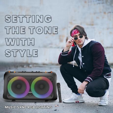 GIZmore Trolley T3000 DRUMM 60 Watts Bluetooth Portable Party Speaker-7