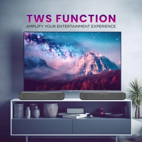 GIZMORE 1600Ultra 16 W RMS Bluetooth Soundbar Upto 10 Hours Playtime with TWS Function, Multi Connectivity BT v5.3, AUX, USB, SD Card-3