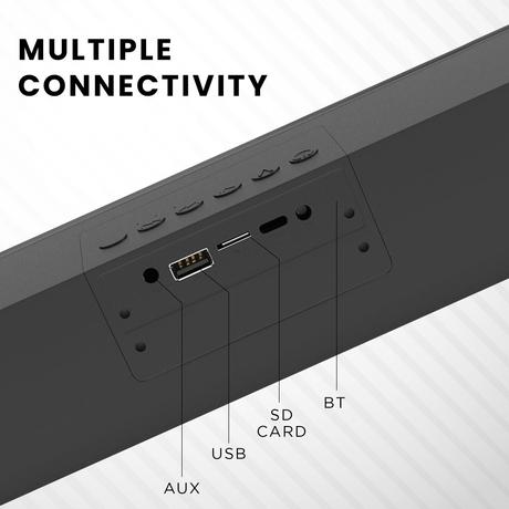GIZMORE 1600Ultra 16 W RMS Bluetooth Soundbar Upto 10 Hours Playtime with TWS Function, Multi Connectivity BT v5.3, AUX, USB, SD Card-6