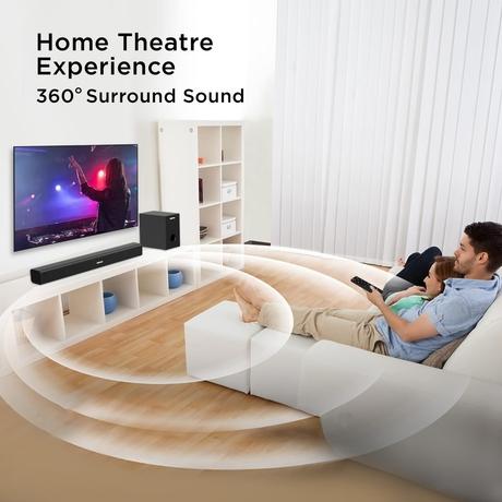 GIZMORE BAR6000 60 W RMS Wired Soundbar with 360 Degree Surround Sound & Extra Deep Bass Subwoofer, Wall Mounted, Multi Connectivity & Remote Control connect with Mobile TV/PC and Projector-3